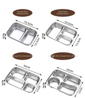 Boîte à bento portable multi-compartiments en acier inoxydable avec couvercle transparent et support pour téléphone, personnalisable en usine