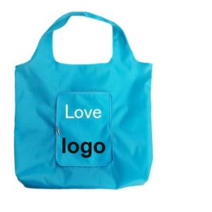Bolsa de compras plegable con cremallera, bolso grande portátil ecológico, bolso de tela Oxford grueso, impermeable, 43x65cm, 210D - Product Image 1
