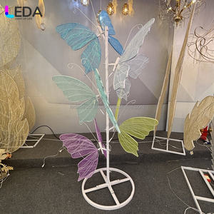 LEDA New Design LED Butterfly Stand Party Props 4 Head Adjustable Blue Pink White Butterfly Light for Wedding Decor - Product Image 5