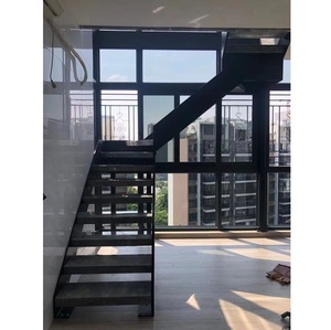 Rampe d'<span class=keywords><strong>escalier</strong></span> droite <span class=keywords><strong>en</strong></span> acier découpée au laser sur mesure avec poutre latérale double - Product Image 4