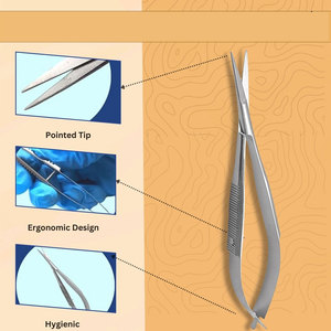 Meilleur fournisseur de ciseaux à ressort micro en acier inoxydable de qualité supérieure, lame tranchante, ciseaux à ressort pour cils, cuticules, chirurgie, ciseaux de beauté - Product Image 5