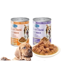 Prix le plus bas FAENBEI 375g Nourriture humide en conserve pour chien, riche en protéines, sans céréales, poulet, bœuf, légumes, lysine, morceaux de viande, friandise pour animaux de compagnie en conserve