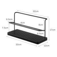 Support de séchage de bouteilles à deux niveaux pour comptoir de cuisine, avec plateau de drainage, pour le rangement de bouteilles et de carafes larges