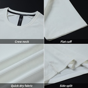 Chemises vierges de <span class=keywords><strong>couleur</strong></span> unie pour hommes Chemises d'entraînement de gymnastique à fente latérale et à séchage rapide pour hommes - Product Image 6