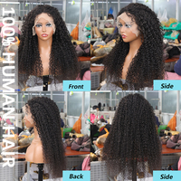 Perruques en dentelle frontale en cheveux humains vierges bruts alignés sur les cuticules, afro crépu bouclé, pour femmes noires, perruques en dentelle frontale HD 13*4 avec cheveux de bébé