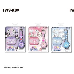 Écouteurs TWS-K89 BT 5.4 avec montre de dessin animé et étui de protection - Product Image 3