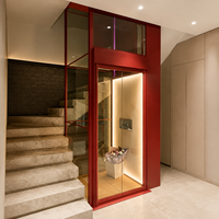 Promotion : Ascenseur Domestique Hydraulique avec Cabine en Verre, Cadre en Acier Inoxydable, Conception Sans Foyer et Gain de Place pour Villa et Appartement, OEM