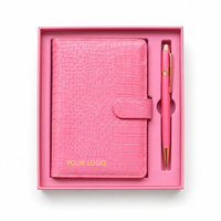 Carnet de notes en cuir PU crocodile personnalisé A5, planificateur budgétaire avec stylo, coffret cadeau, boîte en papier, vente en gros, promotion commerciale