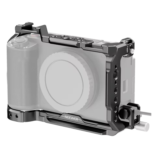 NEEWER ZV-E1 Camera Cage with  Cable Clamp NATO Rail 3/8" ARRI Locating Holes Metal Video Rig for Sony ZV-E1