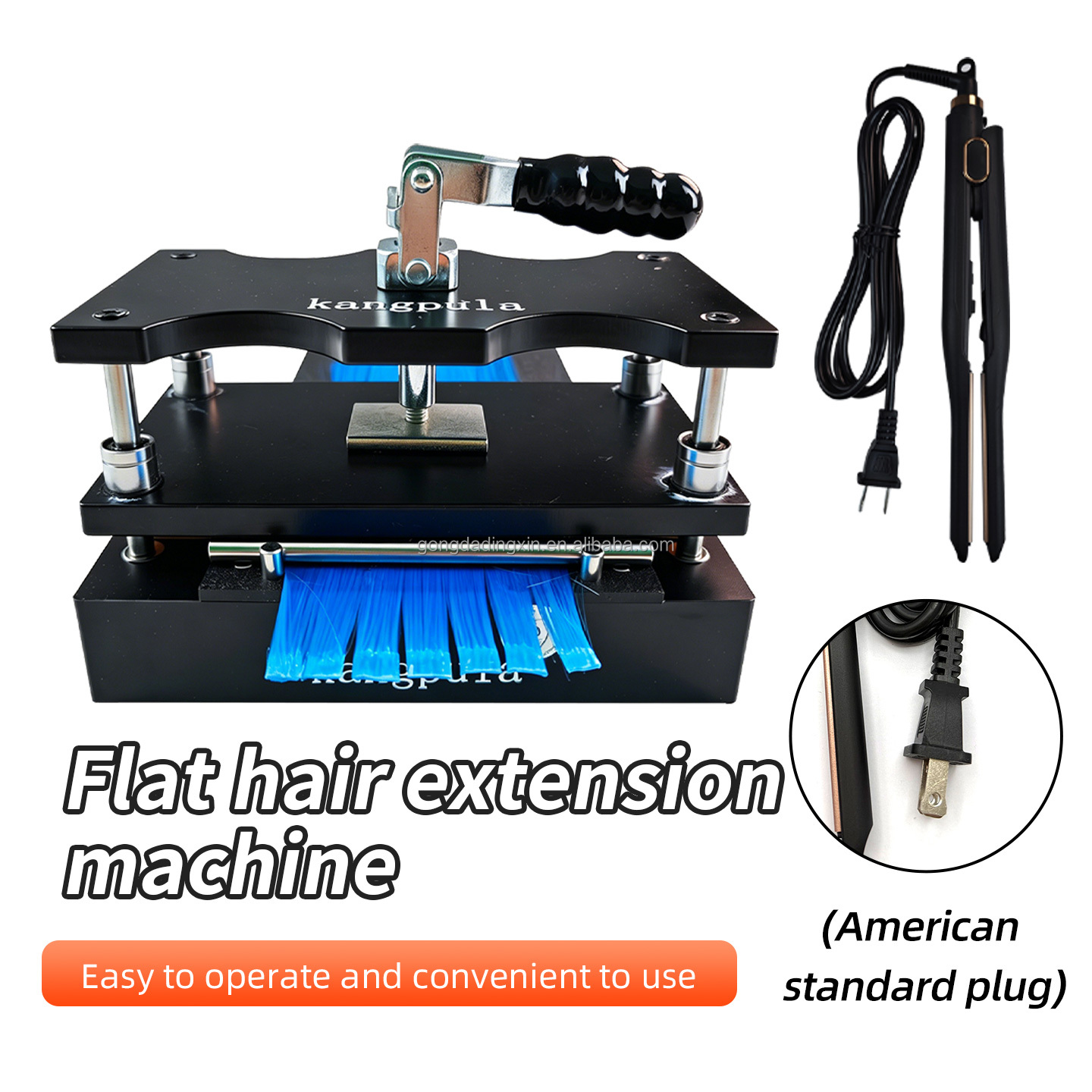 Machine à extensions de cheveux K-tip noire standard américaine