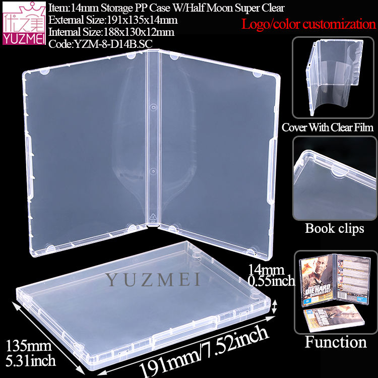 14mm Storage PP Case W/Half Moon Super Clear