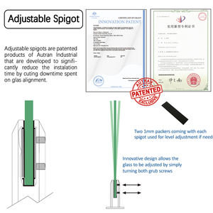 <span class=keywords><strong>Autran</strong></span> SSA2810M5 2205 Acero inoxidable diseño moderno piscina esgrima espejo vidrio pulido núcleo cuadrado taladro ajustable espiga Villa - Product Image 5