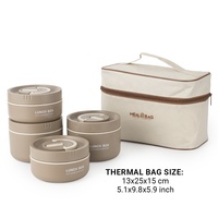 Boîte à lunch thermique portable en acier inoxydable 304 avec poignée de transport et couvercle hermétique pour repas chauds