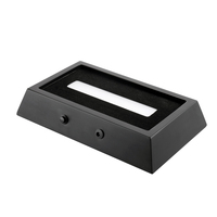Petite base d'affichage en cristal décorative noire mate en bois avec lumières LED ultra-lumineuses pour salon, à intensité variable