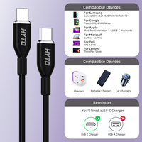 Câble USB-C vers USB-C en silicone liquide HYTO Factory 60W avec charge rapide PD pour iPhone 15, Oppo, ViVO