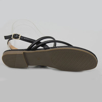 Nouveaux styles d'été sandales plates couleur unie chaussures pour femmes semelle en caoutchouc souple et confortable sandales plates pour femmes et dames