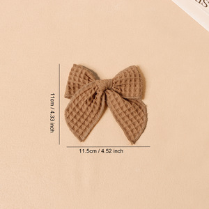 4.5英寸寓言蝴蝶结发夹婴儿棉发夹发夹女孩儿童手工蝴蝶结发夹儿童头饰 - Product Image 5