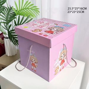 도매 만화 골판지 상자 포장 사랑스러운 아기 어린이 생일 샤워 선물 포장 - Product Image 4