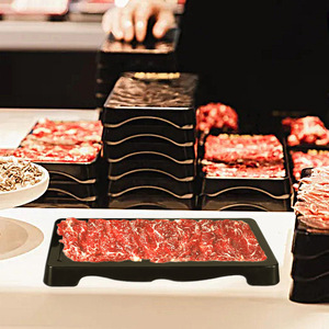 Chaoshan-style fresh-cut beef hot pot <b>plate</b>, commercial melamine rectangular hot pot meat brush <b>plate</b>, stackable barbecue <b>plate</b> - Product Image 3