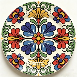 Plato de Cena con Diseño Floral <span class=keywords><strong>Tradicional</strong></span> Personalizado al por Mayor, Vajilla <span class=keywords><strong>Mexicana</strong></span> y Marroquí - Product Image 4
