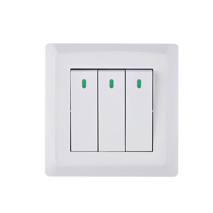 RTS New Style British Standard 3 Gang 2 Way Light Plate Switch 250v Electrical Switch White Wall Switch for Home