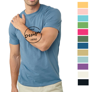 T-Shirt Personnalisé de Haute Qualité 220 g/m² Vente en Gros Décontracté Impression Numérique Uni Manches Courtes Coupe Musclée pour Homme - Product Image 1