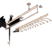 Wäsche Indoor Hand Kleider ständer Kleiderbügel Aluminium legierung Manuelle doppelte Hebebügel Kleider stangen Montage Decke Wäsche ständer