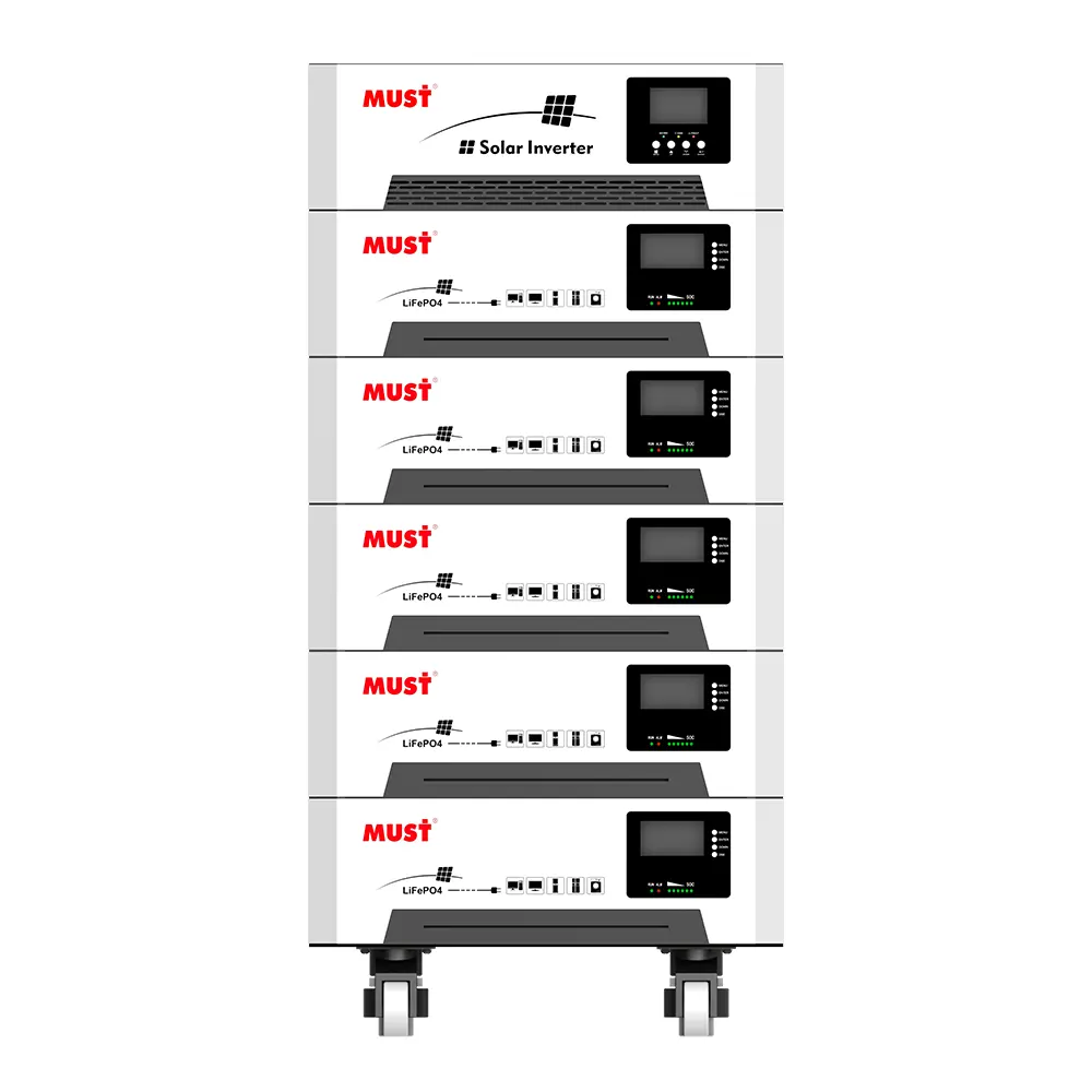 Sistema de almacenamiento de energía con inversor doméstico Lifepo4 de 5kw, todo en uno, sistema de almacenamiento de energía solar de litio para el hogar Ess