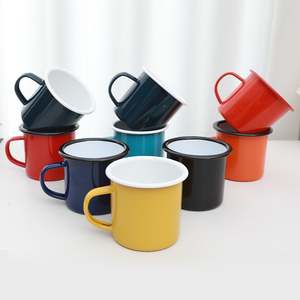 Vente en gros de tasses de voyage en céramique 12oz <span class=keywords><strong>500ml</strong></span> personnalisées tasses en émail de lait thé par sublimation tasse à café personnalisée couvercle à poignée - Product Image 1