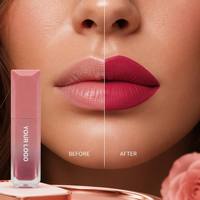 Brillant à lèvres avec logo personnalisé rouge à lèvres liquide minéral de haute qualité imperméable avec finition mate longue durée taille d'échantillon disponible