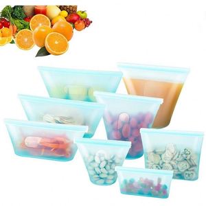 Reusable Freshess clear Ziplock Silicone Airtight Bag Food <b>Storage</b> & and Container Sets for Food Packaging <b>Camping</b> - Product Image 2