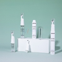 En stock – Flacon airless transparent blanc avec bille de massage pour sérum contour des yeux, 5ml, 10ml, 12ml, 15ml – Traitement anti-âge et anti-rides