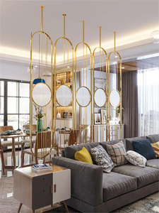 Vách ngăn kim loại Homedeco SS304 màu đen, khung nhôm PVDF, tấm kính nhiều màu, dùng làm vách ngăn tạo không gian riêng tư cho phòng khách, phong cách Art Deco - Product Image 4