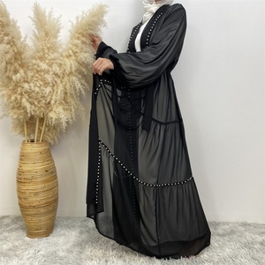 1964# Latest Elegant Modest Abaya for Women Beautiful Pearls Quick Dry All-Season Muslim Fashion Sizes S-2XL Ladies Clothing - Product Image 3