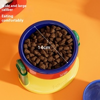 Bol d'aspiration pour animaux de compagnie Mangeoire surélevée réglable pour chien et chat Protection ergonomique du cou, plat d'eau alimentaire anti-déversement
