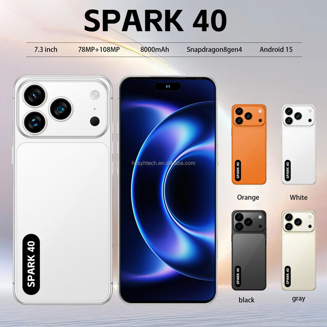 Factory Wholesale Spark 40 5G Smartphone 7.3" HD Display 16GB+1TB 108MP Camera Dual SIM Android Orignal Unlocked Mobile Phones