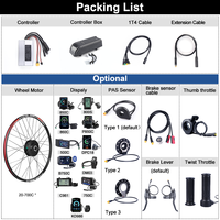 Kit de vélo électrique de haute qualité 250W 500W 20'' 26'' 27.5'' 700C avec écran LCD et batterie, pièces de vélo électrique DIY