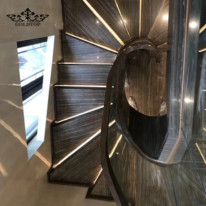 GOLDTOP Coffee Wood Marble Slab Tiles Deep Brown Beige Stripe Color Natural Stone for Stairs <b>Steps</b> Flooring Wall Covering - Product Image 4