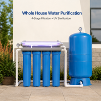 Système de filtration d'eau pour toute la maison à 4 étapes, 20*2,5 pouces, filtre à sédiments et à chlore PP UDF CTO UF de 1/2 ou 3/4 pouce