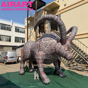 Figurines d'animaux gonflables personnalisées, accessoire <span class=keywords><strong>de</strong></span> scène gonflable, loup blanc réaliste, yeux rouges, loup gonflable - Product Image 2