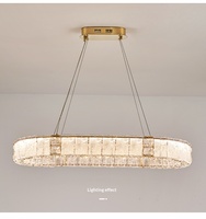 Nouvelle Suspension Luminaire de Restaurant en Cristal, Luxe Simple, pour Table à Manger et Bar, Luminaire Linéaire Postmoderne
