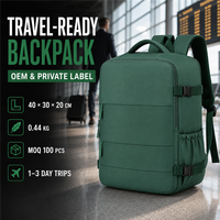 Sac à dos de voyage OEM personnalisé avec compartiment séparé pour chaussures et espace pour ordinateur portable de 15,6 pouces pour les voyages d'affaires et les escapades de 1 à 3 jours