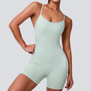 Meilleure vente <span class=keywords><strong>squelette</strong></span> Nylon vide danse Fitness nu Yoga vêtements femmes une pièce hanche levage sport Yog - Product Image 3