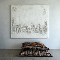 Peinture à l'huile abstraite Wabi-Sabi, peinte à la main sur toile, style crémeux, sans cadre, décoration intérieure pour salon et salle à manger, luxe