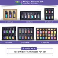 Coffret personnalisé d'huiles essentielles biologiques Coffret cadeau d'huiles essentielles d'aromathérapie pour diffuseur Relaxation et apaisement