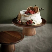 Support à gâteau à une seule couche en forme de champignon, pour le thé de l'après-midi, petits gâteaux, biscuits, pain, présentoir à gâteau en bois, couleur naturelle