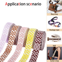 Sangle Jacquard en Polyester Rayée Grande Vague 50mm Haute Ténacité pour Ceinture Décorative, Vêtements, Bretelles de Sac à Dos, Textile de Maison
