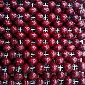 Coussin de siège auto en perles de bois, carré rouge, massant, respirant, pour l'été - Product Image 2