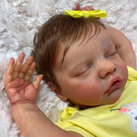 Poupée Reborn en Silicone de 45 cm, pas chère, nouveau-né, fille en robe jaune, poupée Reborn en Silicone souple réaliste pour filles, jouets pour enfants