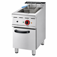 Friteuse électrique professionnelle 1 cuve 1 panier avec armoire en acier inoxydable robuste pour restaurant et cuisine